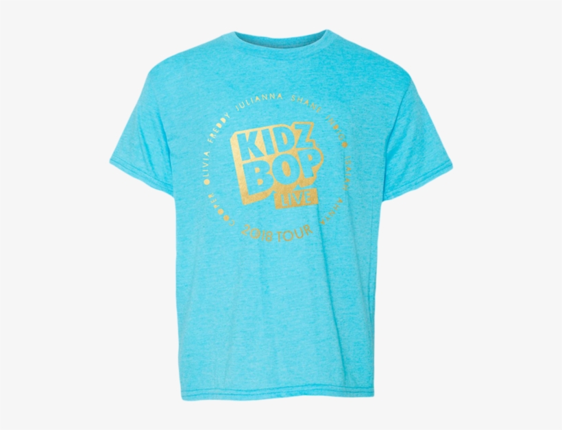 Kidz Bop Live 2018 Turquoise Gold Foil Youth Tee - T-shirt, transparent png download