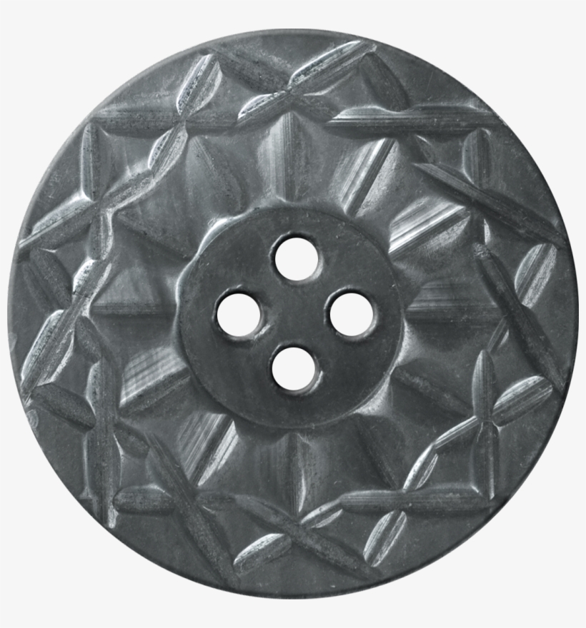 Button With Twelve-pointed Intertwining Border, Silver - Circle, transparent png download