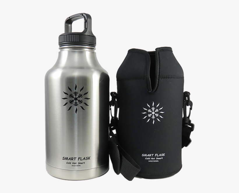 Smart Flask 64oz Vacuum Insulated Stainless Steel Growler/beverage - Stainless Steel Growler, transparent png download