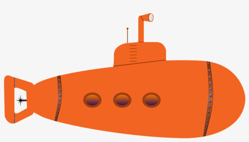 Orange Submarine - Transparent Submarine, transparent png download