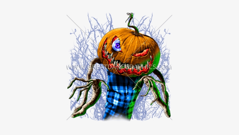 Pumpkinhead - Pumpkinhead Scarecrow Halloween Baseball Sleeve Shirt, transparent png download