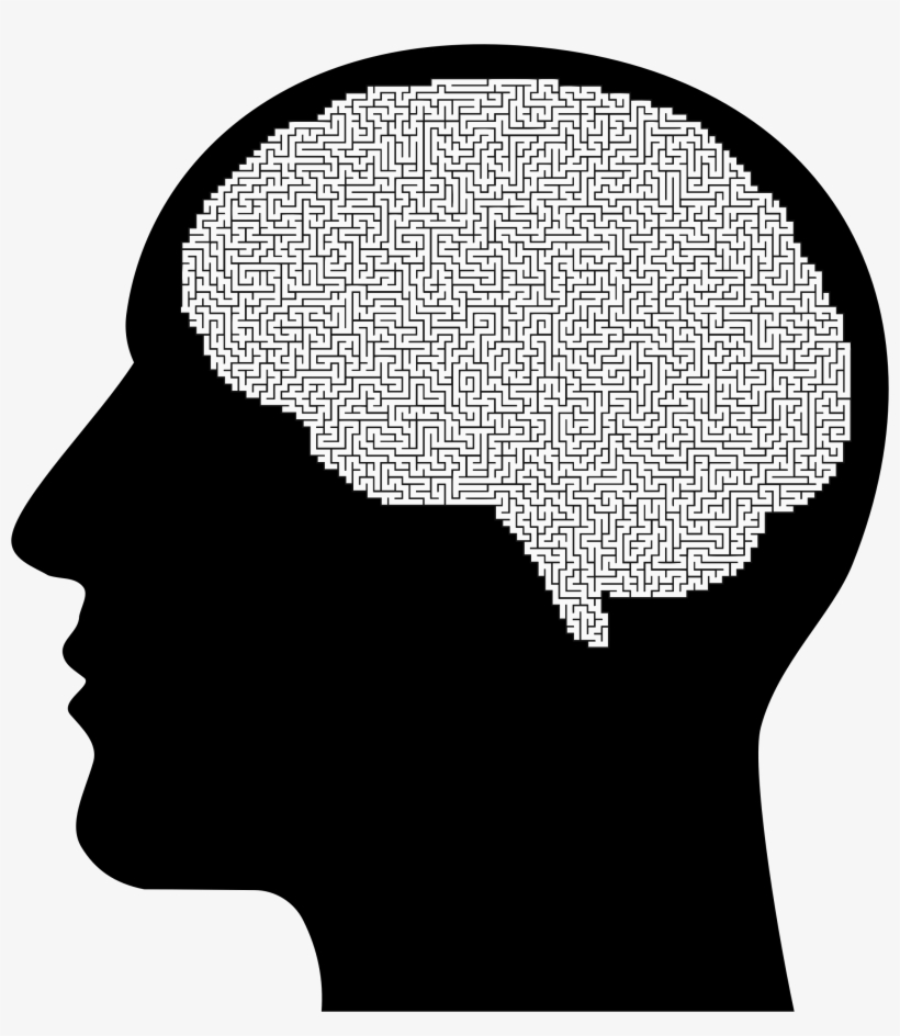 Clipart Maze Man Silhouette - Brain Silhouette, transparent png download