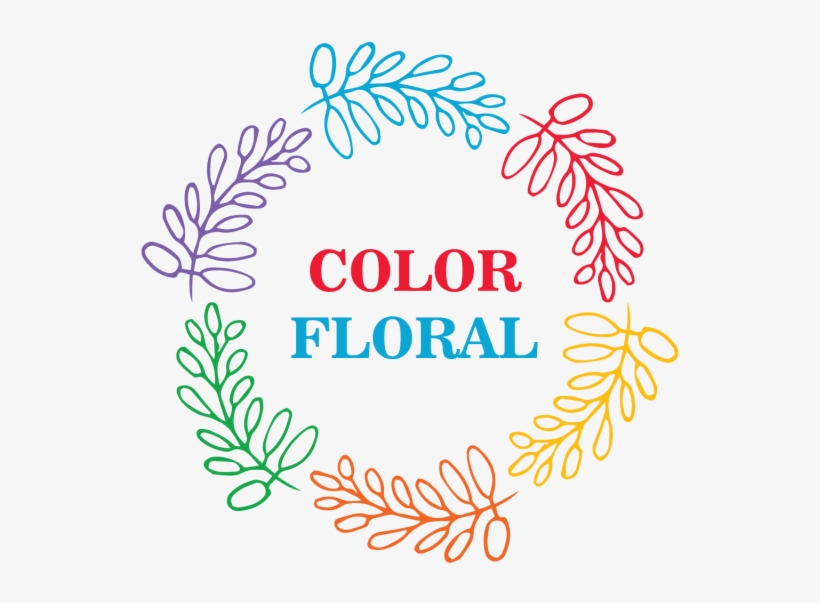 Colorful Abstract Adornos Florales Con Corona Placa - Wreath, transparent png download