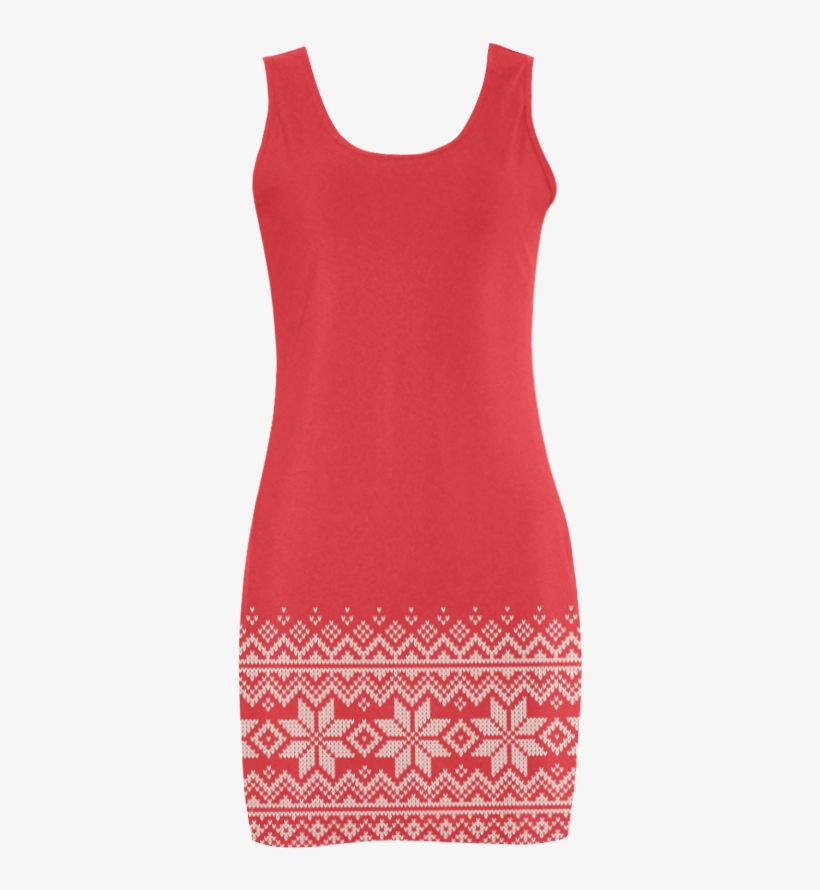 Scandinavian Christmas Knit Sweater Pattern Red Medea - Active Tank, transparent png download
