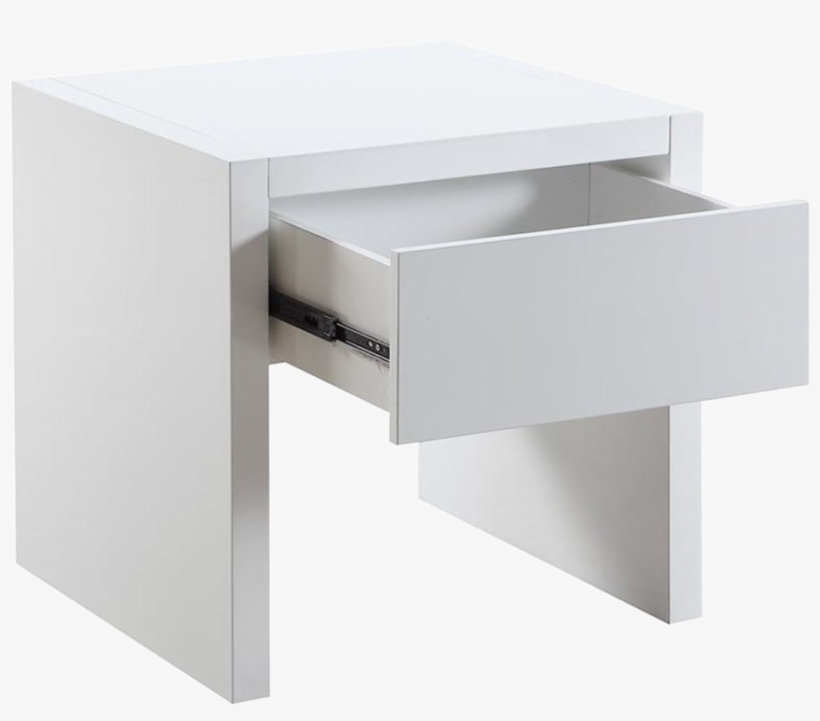 Glossy White End Table - Coffee Table, transparent png download