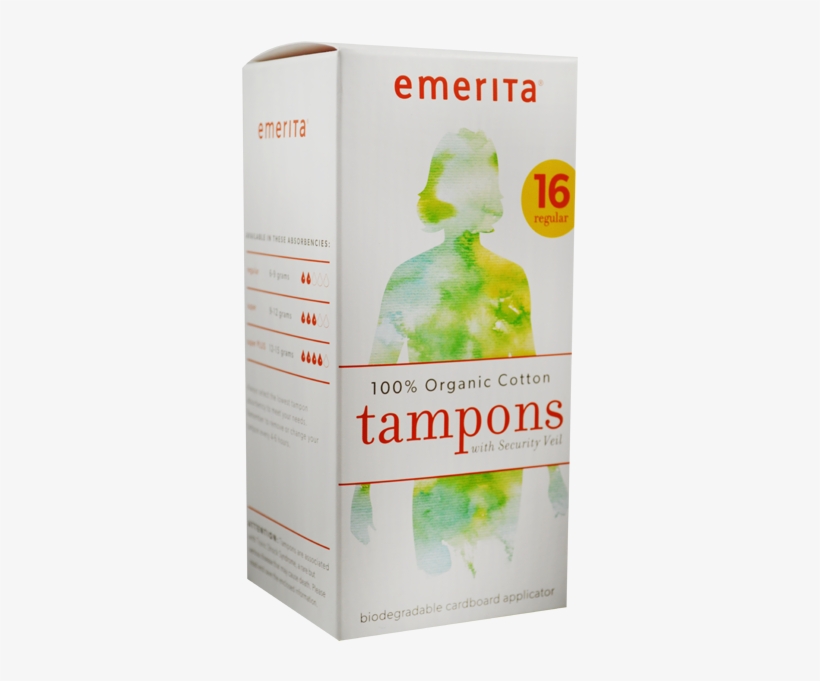 Emerita Tampons 100% Organic Cotton Regular 16 Count - Science Book, transparent png download