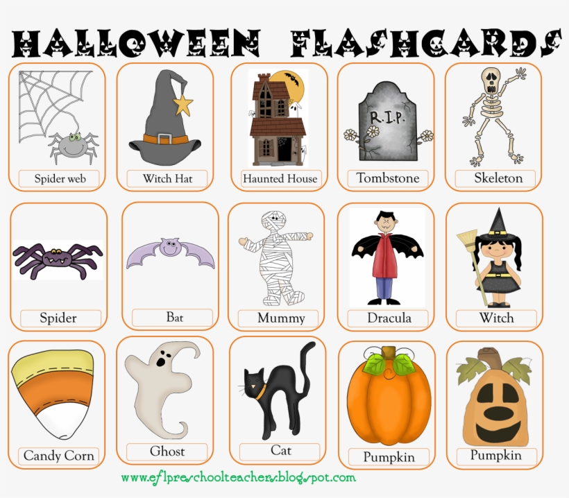 Esl Efl Teachers Halloween Tpt Products From - Halloween Flashcards For Preschoolers, transparent png download