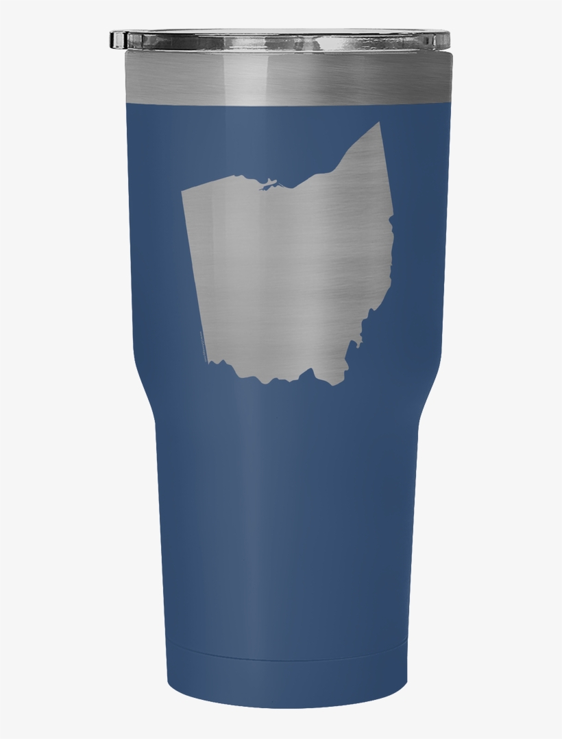 Ohio State Shape Outline White 30 Ounce Vacuum Tumbler - Caffeinated Drink, transparent png download