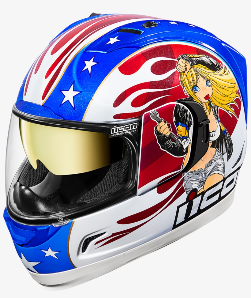 Icon Alliance Gt Red White Blue Unisex Fullface Motorcycle, transparent png download