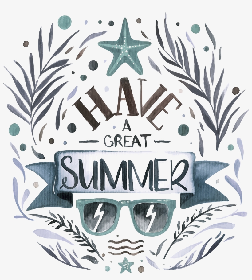 Summer Sticks, Poster Sunglasses, Illustration Watercolor - Watercolor Painting, transparent png download