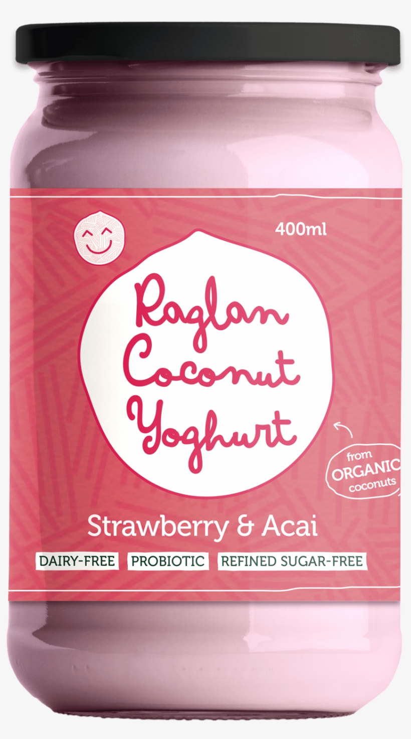 Raglan Organic Coconut Yoghurt Strawberry & Acai 400ml - Yogurt, transparent png download