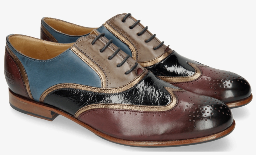 Oxford Shoes Sally 38 Burgundy Stone Mid Blue Nappa - Grigio Patent Leather, transparent png download