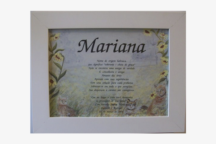 Significado Do Nome Pessoal Simples Moldura Branca - Picture Frame, transparent png download