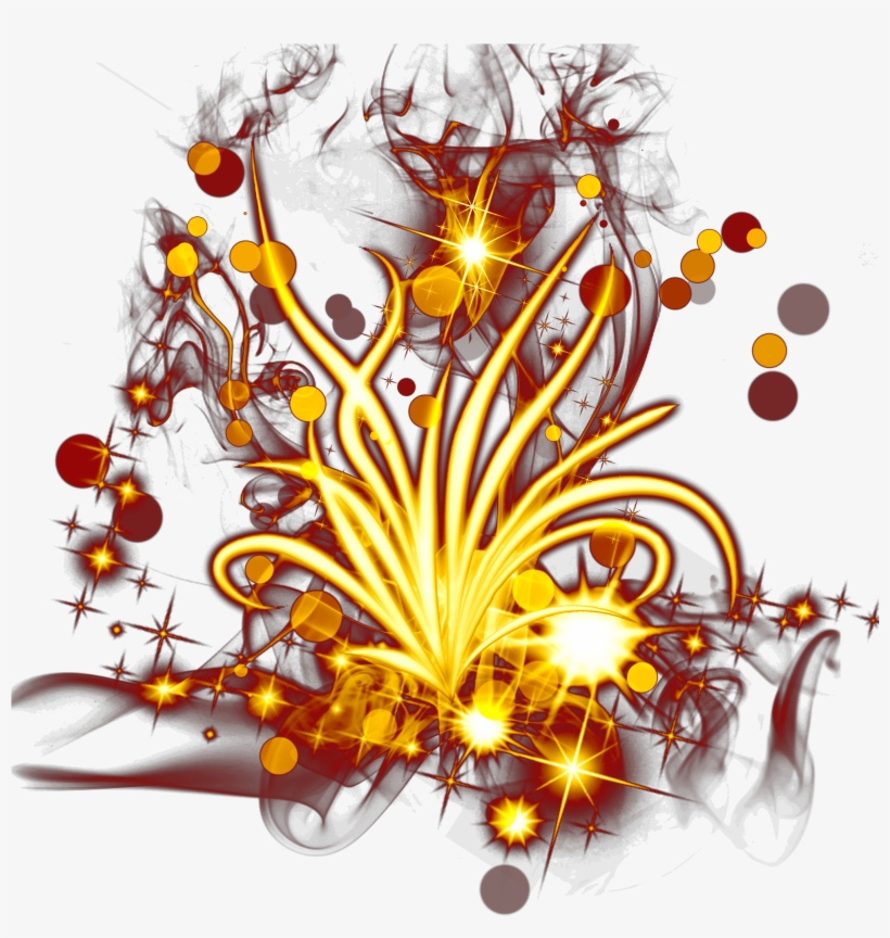 Gold Light Effect Flowers Circles Png And Psd - Psd, transparent png download