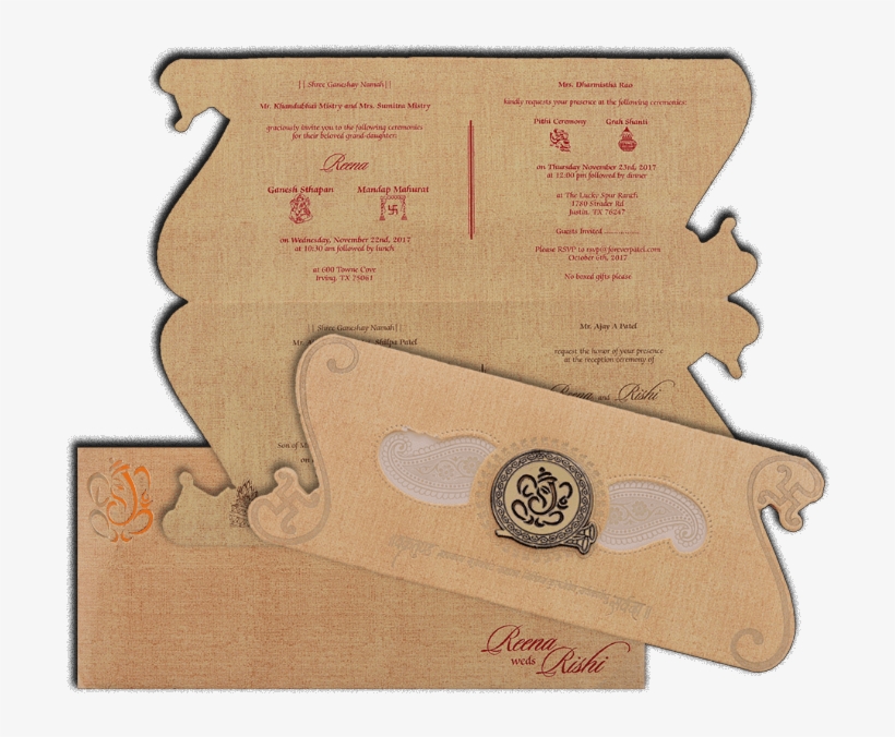 Hindu Wedding Cards - Paper, transparent png download