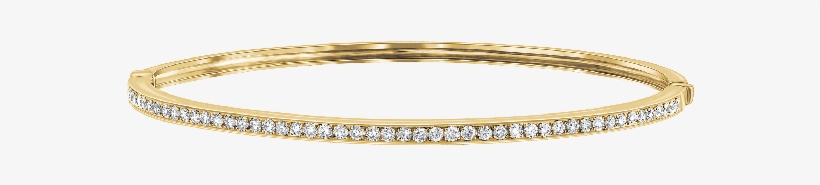 75ct Channel Set Diamond Bangle In 18k Yellow Gold - Bangle, transparent png download