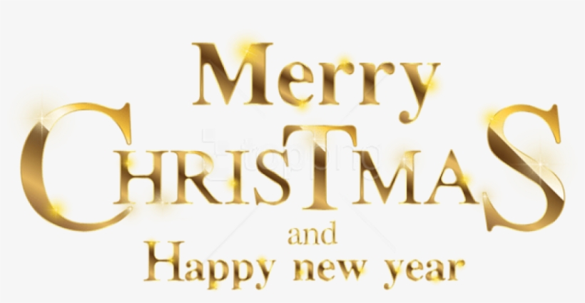 Free Png Merry Christmas Gold Transparent Png - Merry Christmas And Happy New Year 2019 Png, transparent png download