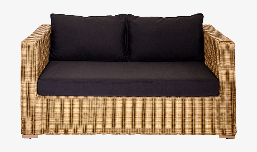 Dune Two Seater Sofa With Black Cushions - Loveseat, transparent png download