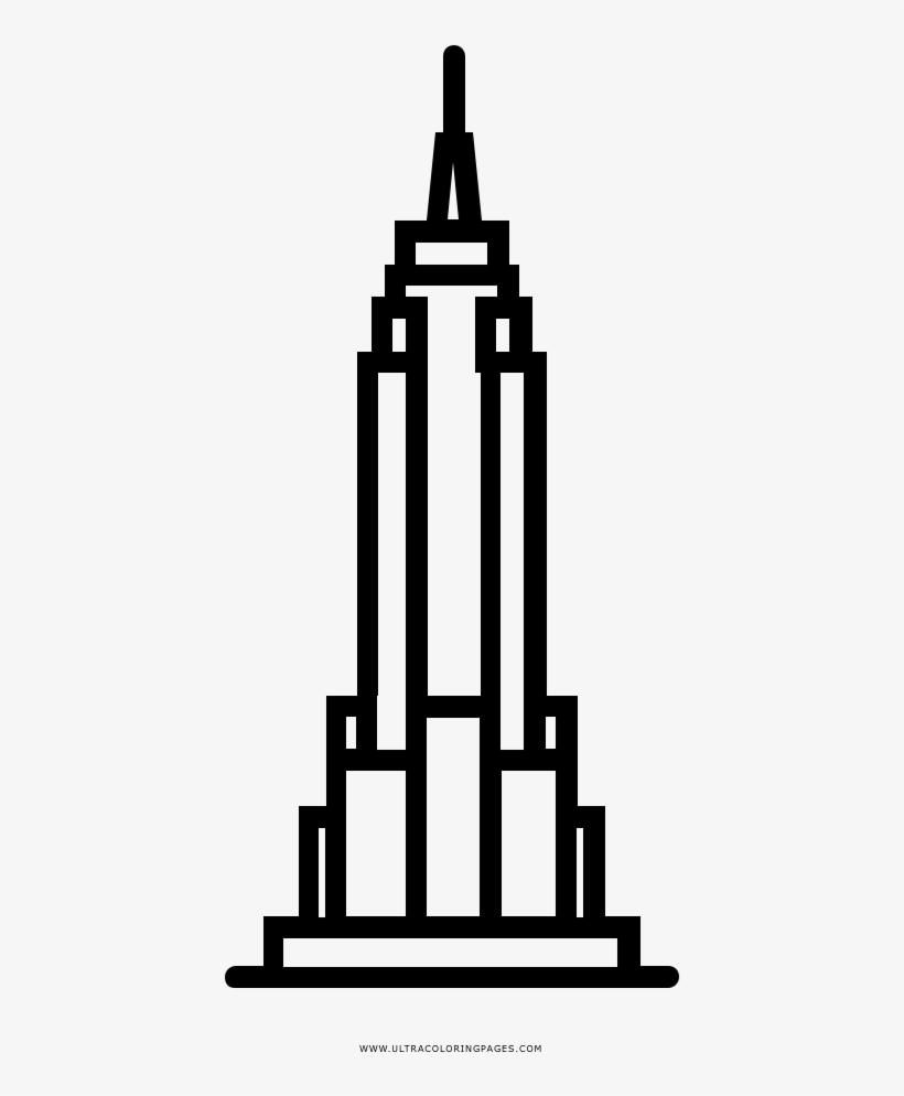 Empire State Building Coloring Page - Empire State Building Simple, transparent png download