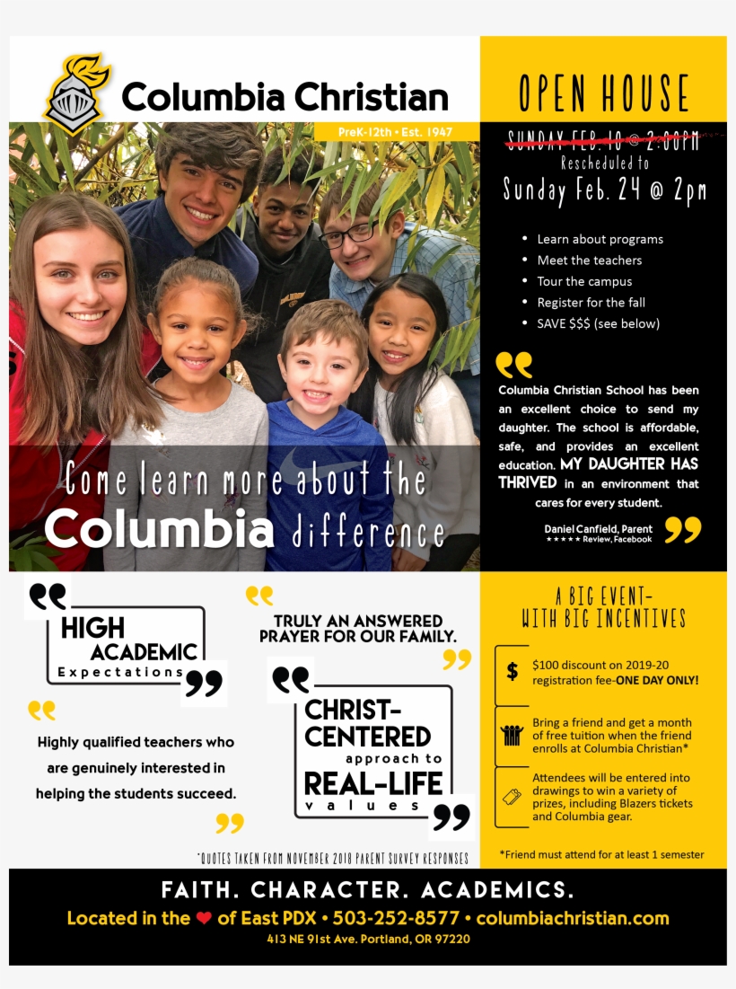 News Announcements Columbia Christian Schools Png Png - Flyer, transparent png download