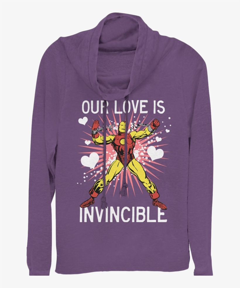 Ladies Our Love Is Invincible Iron Man Hoodie - Iron Man, transparent png download