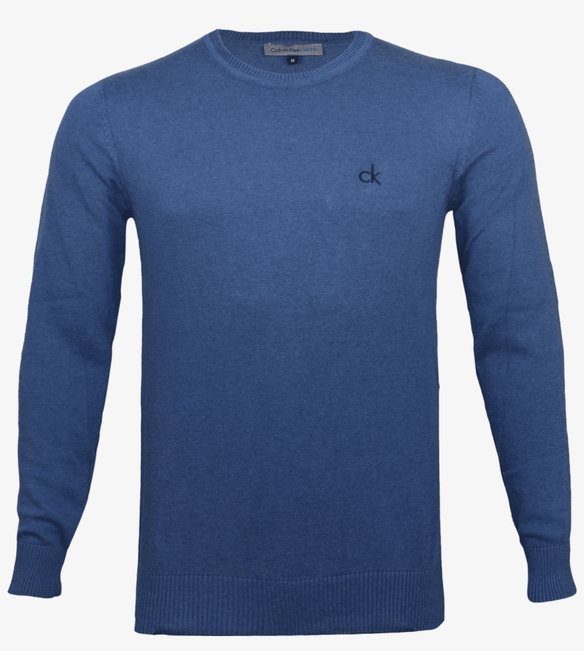 Calvin Klein Jumper C-neck Blue - Long-sleeved T-shirt, transparent png download