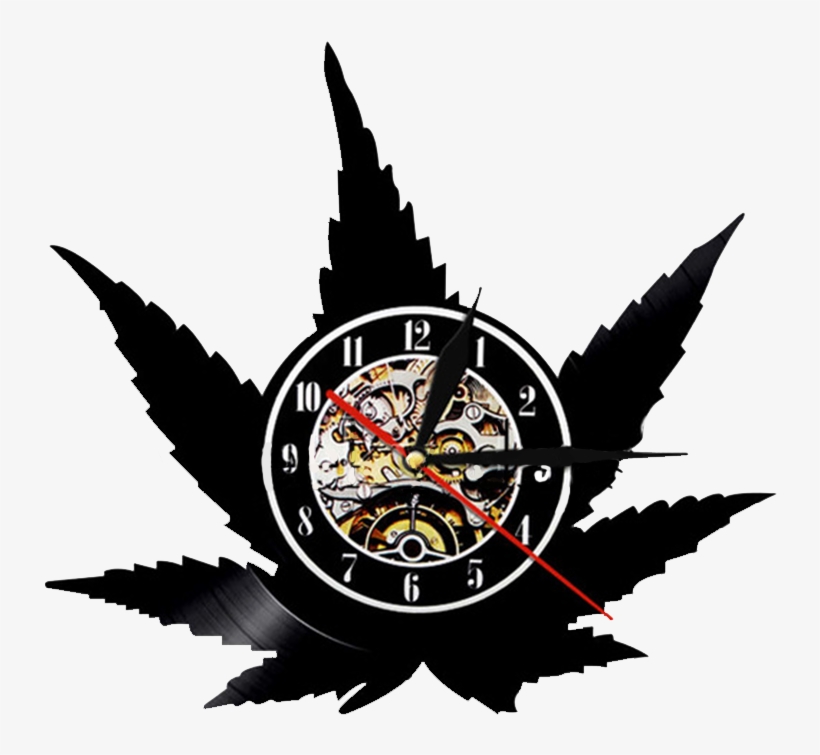 Load Image Into Gallery Viewer, Weed Leaf Record Wall - Creative Analog Clock Ideas, transparent png download