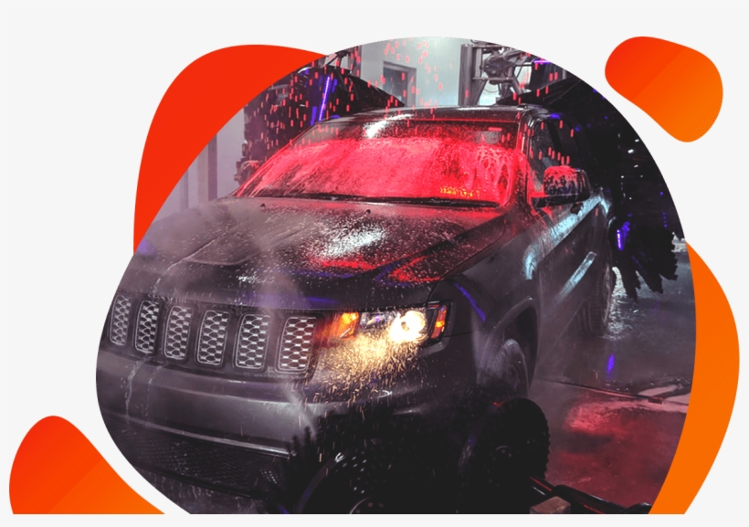 Suv Going Through Car Wash Tunnel With Hot Wax On Windshield - Saab 9-7x, transparent png download