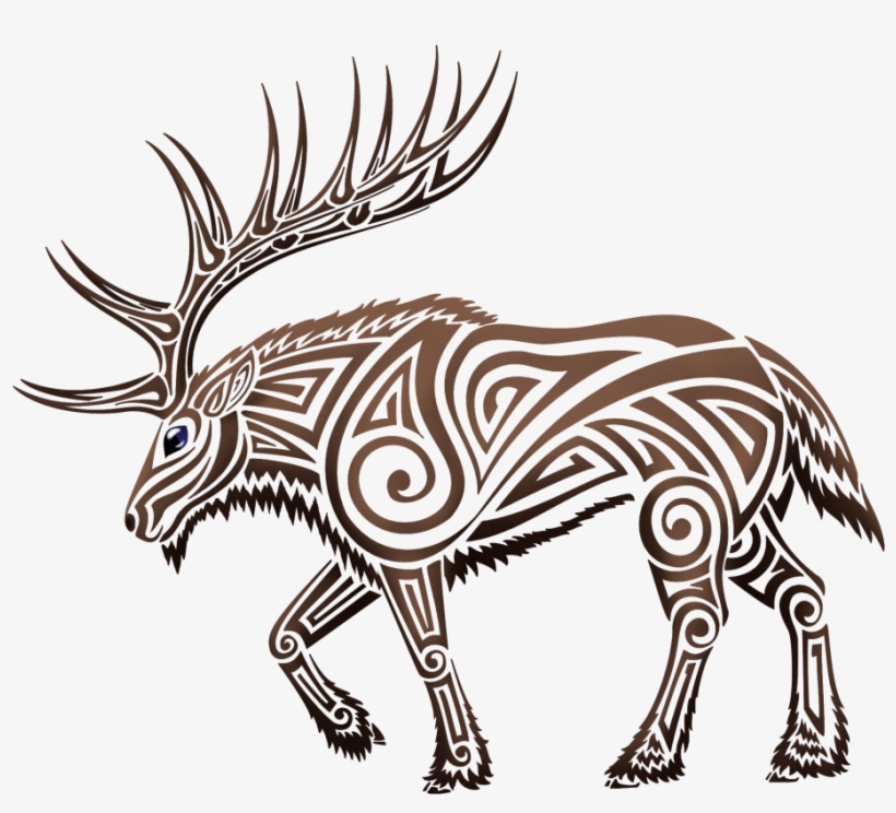 Antler Clipart Tribal - Tribal Elk, transparent png download