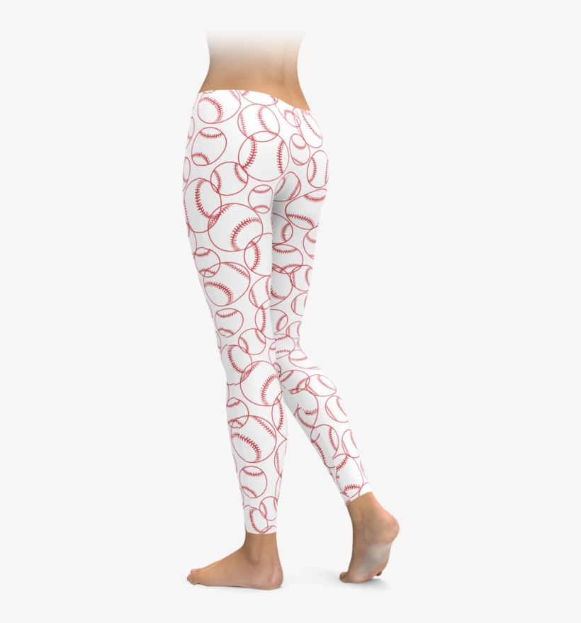 White Baseball Outline Leggings - Leggings, transparent png download