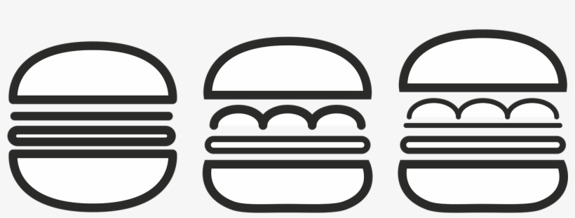 Burger Restaurant Piktogram Fast Png Image - Burger Clip Art Black And White, transparent png download