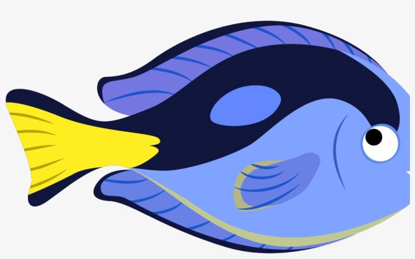 Jelly Fish Free Clipart - Blue And Yellow Fish Cartoons, transparent png download