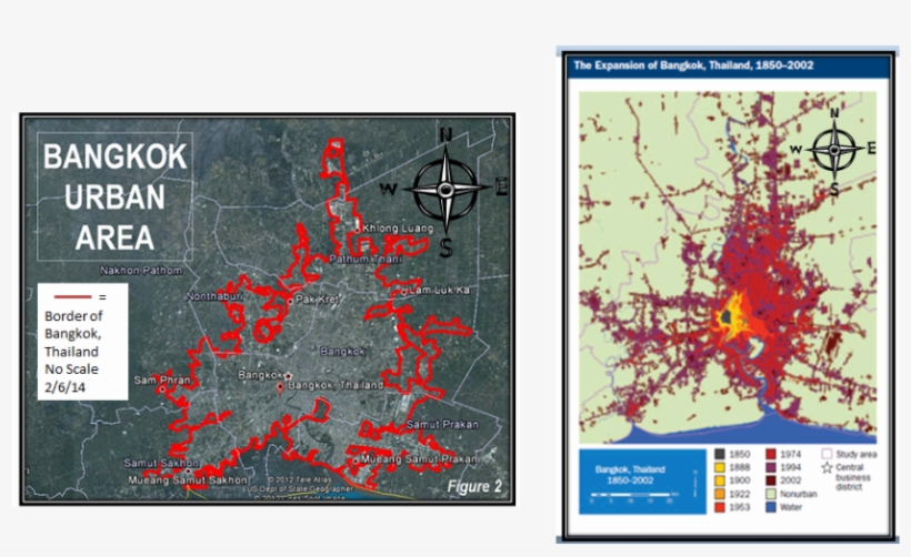 Maps On The Urban Sprawl Of Bangkok Http// - Bangkok Mega City, transparent png download