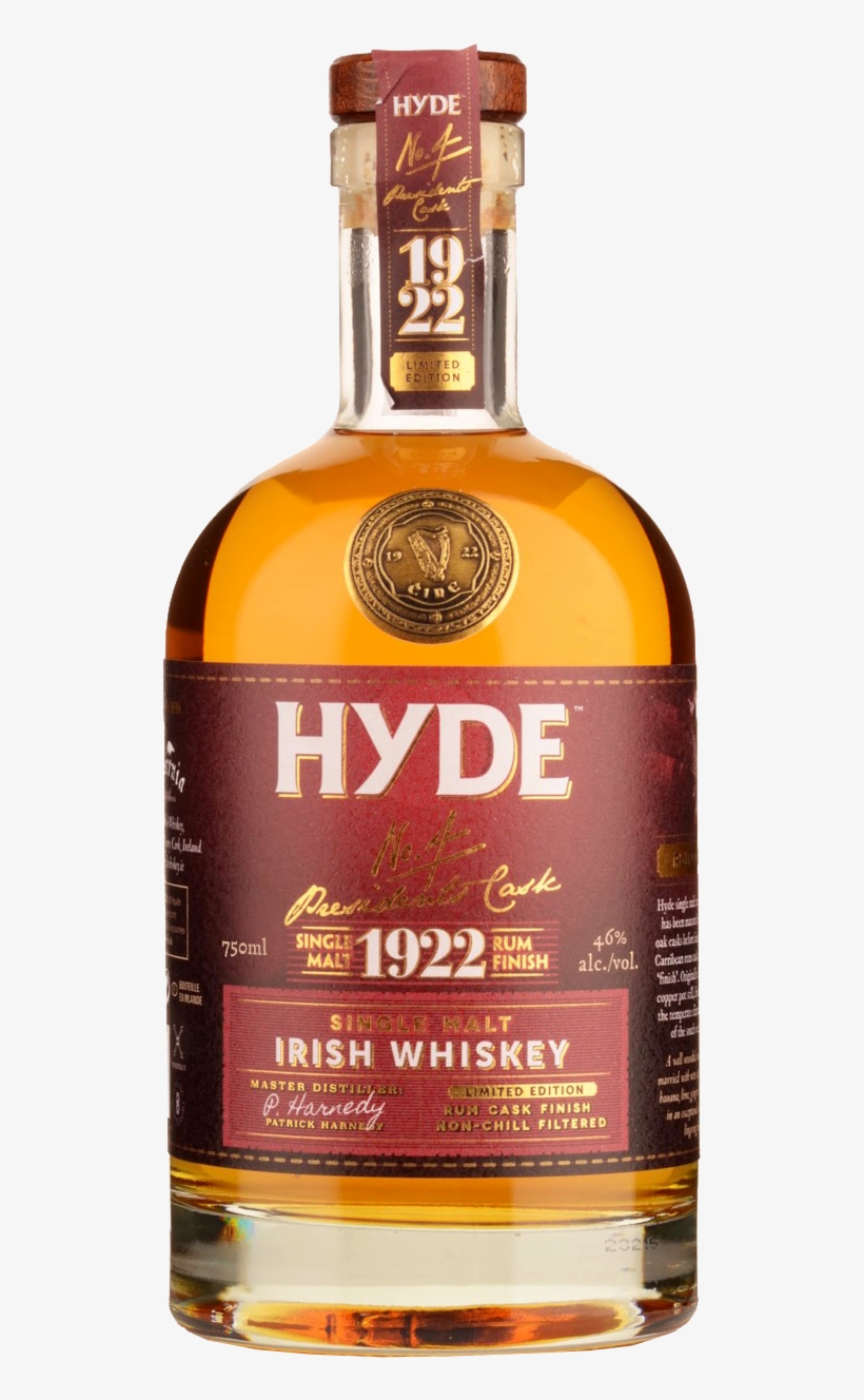 Bottle Shot - Hyde Irish Whisky No 3, transparent png download