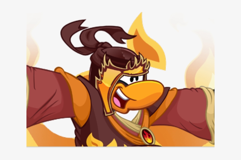 Drawn Ninja Fire - Club Penguin Ninja Penguin, transparent png download