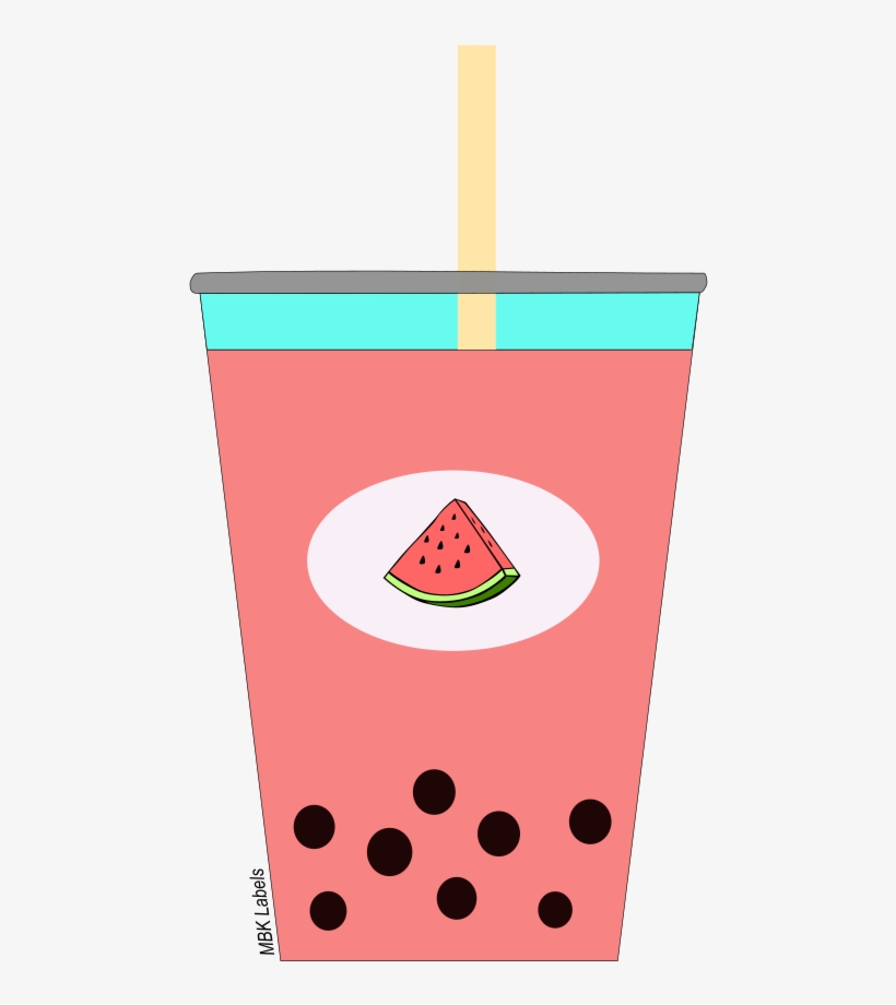 Watermelon Bubble Tea - Illustration, transparent png download