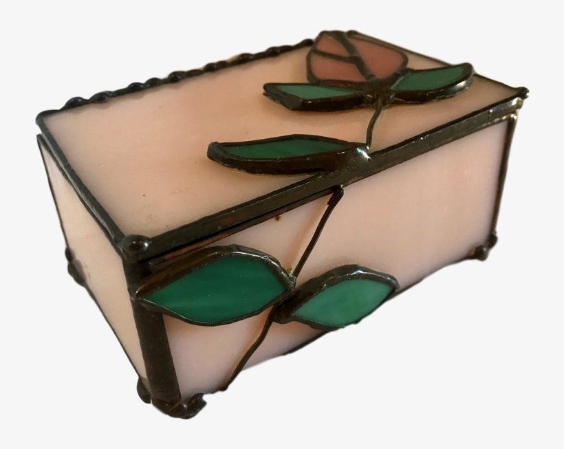 Jewelry Box Stained Glass Pink Rose On Top Vintage - Wrapping Paper, transparent png download