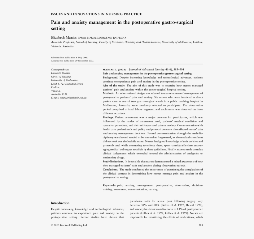 Pain And Anxiety Management In The Postoperative Gastro-surgical - "dance Is An Absolute", transparent png download