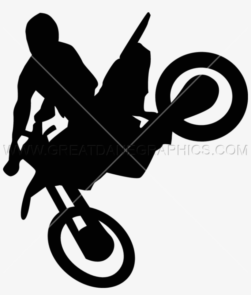 Image Freeuse Motocross Jump Kick - Dirtbike Png Black And White, transparent png download