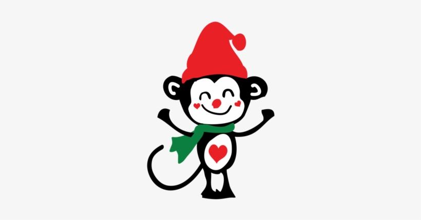 Monkey Santa - Santa Monkey, transparent png download