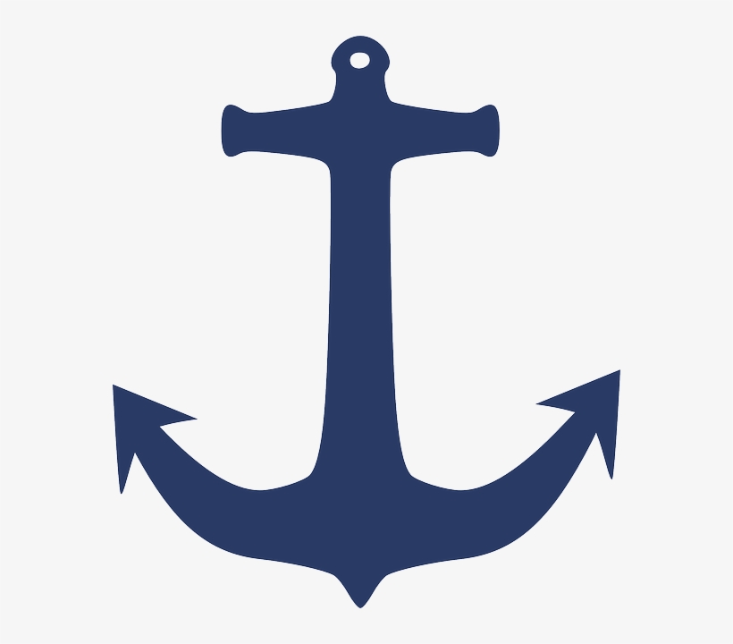 Anchor, Sea, Yacht, Navy, Vessel, Marine, Sailing - Navy Blue Anchor Clipart, transparent png download