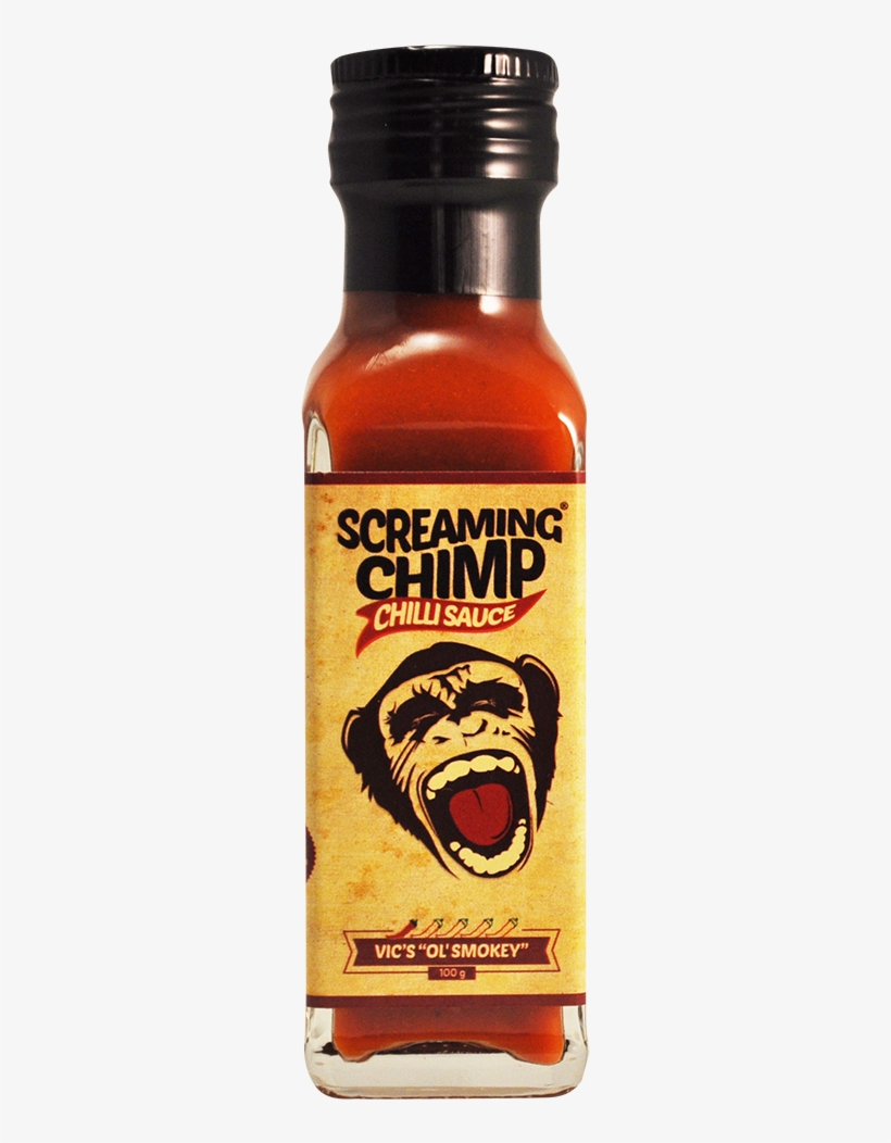 Vics Ol' Smokey Screaming Chimp Chilli Sauce - Bottle, transparent png download