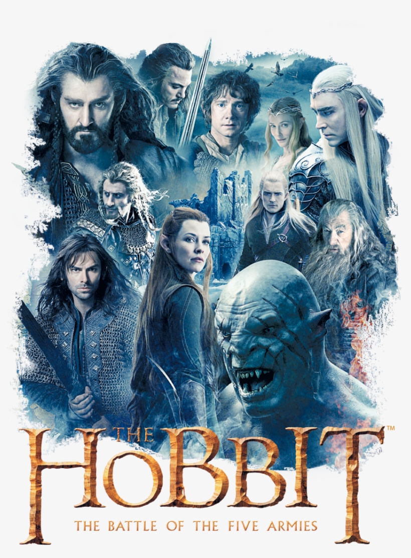 The Hobbit Main Characters Kid's T-shirt - Battle Of The Five Armies, transparent png download