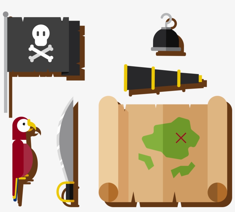 Scavenger Hunt Clipart Pirate Map - Illustration, transparent png download