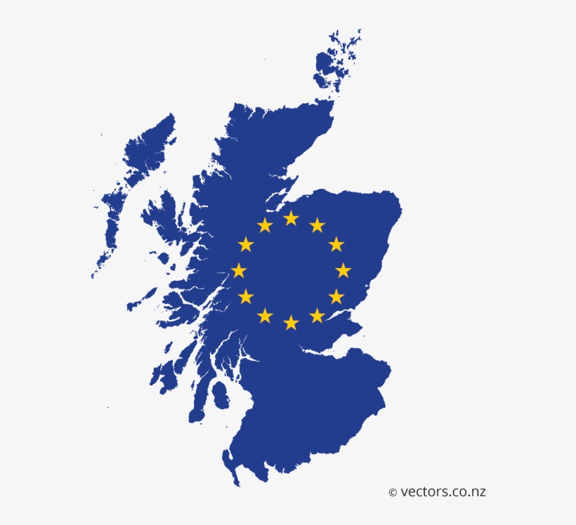 Eu Flag Vector Map Of Scotland - Shetland In A Box, transparent png download