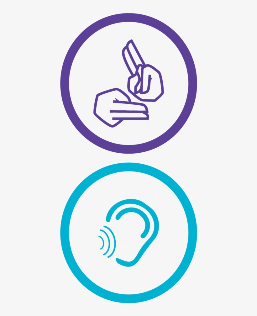 Icons For Sign Language And For Hearing Loss, Both - Circle, transparent png download