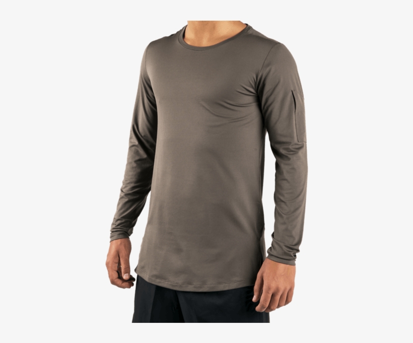 254005104101 Nike M Top Ls Fttd Utility Model01 Detail - Long-sleeved T-shirt, transparent png download