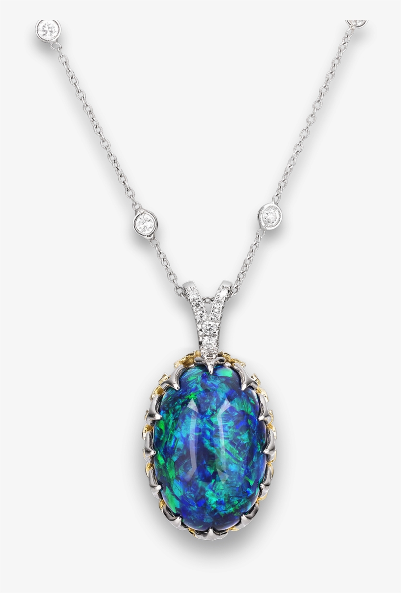 Estate Jewelry, Opal Jewelry, Black Opal Necklace - Locket, transparent png download