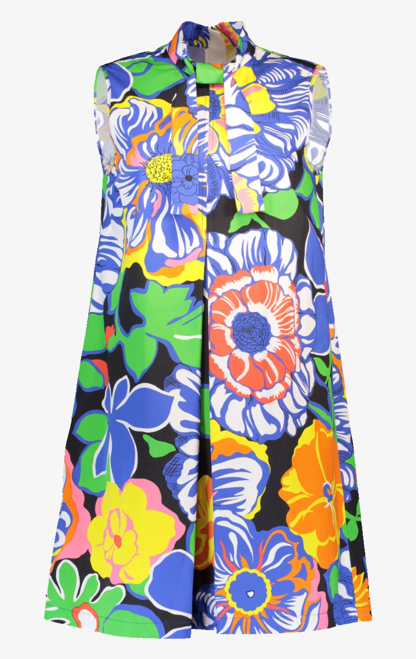 Msgm Floral Print Dress In Green - Day Dress, transparent png download