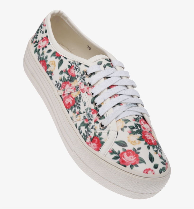 Buy Femina Flaunt Womens Floral Print Lace Up Casual - Slip-on Shoe, transparent png download